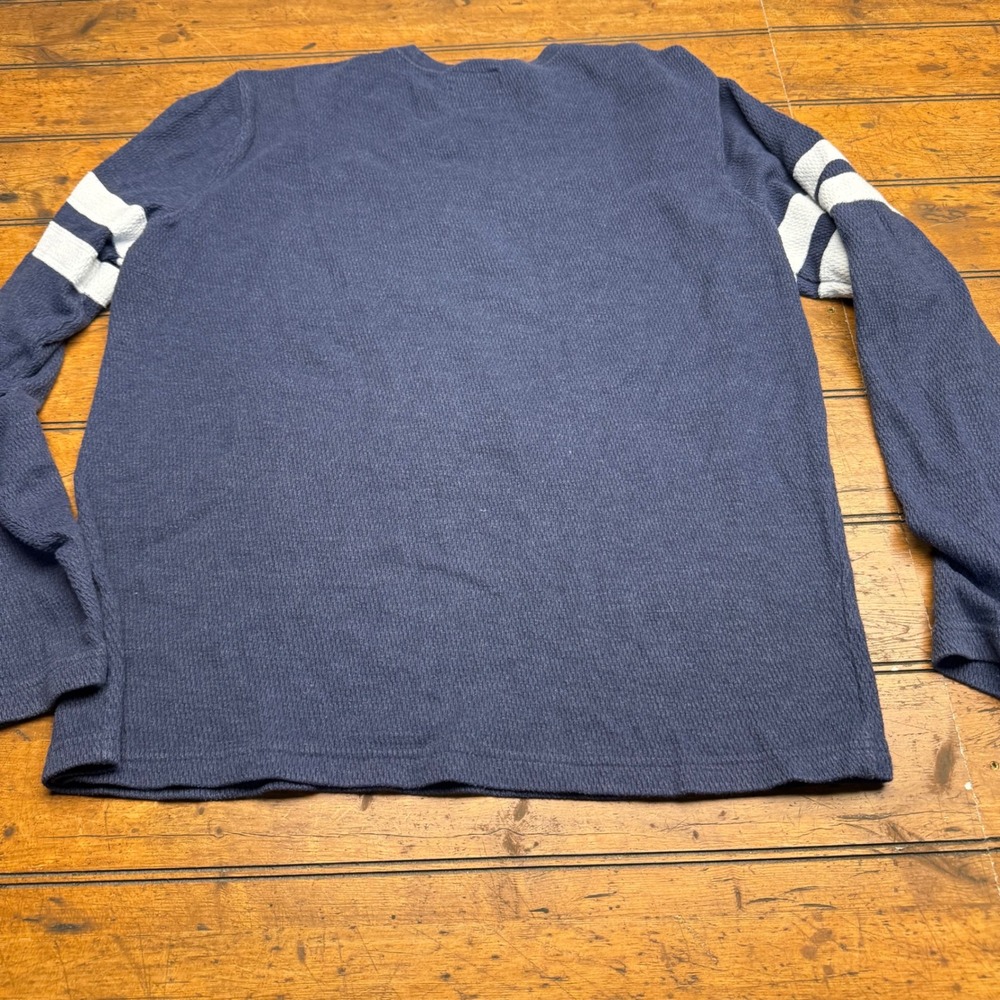 Abercrombie Fitch Mens Long Sleeve Navy Thermal Crewneck T Shirt Size L Moose - Picture 6 of 6